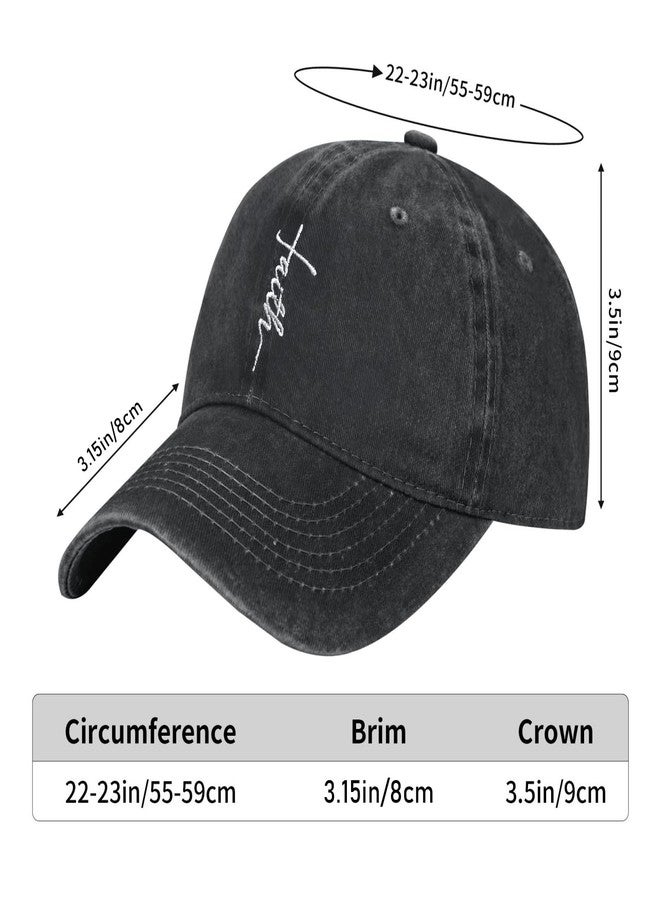 AIMASTZ Faith Embroidered Baseball Cap Vintage Adjustable Washed Cotton Christian Hat for Men Women,Black - Image 4